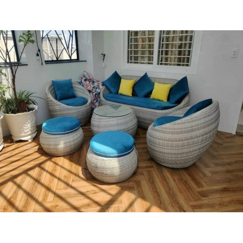 BỘ SOFA NHỰA GIẢ MÂY DÂY DẸP